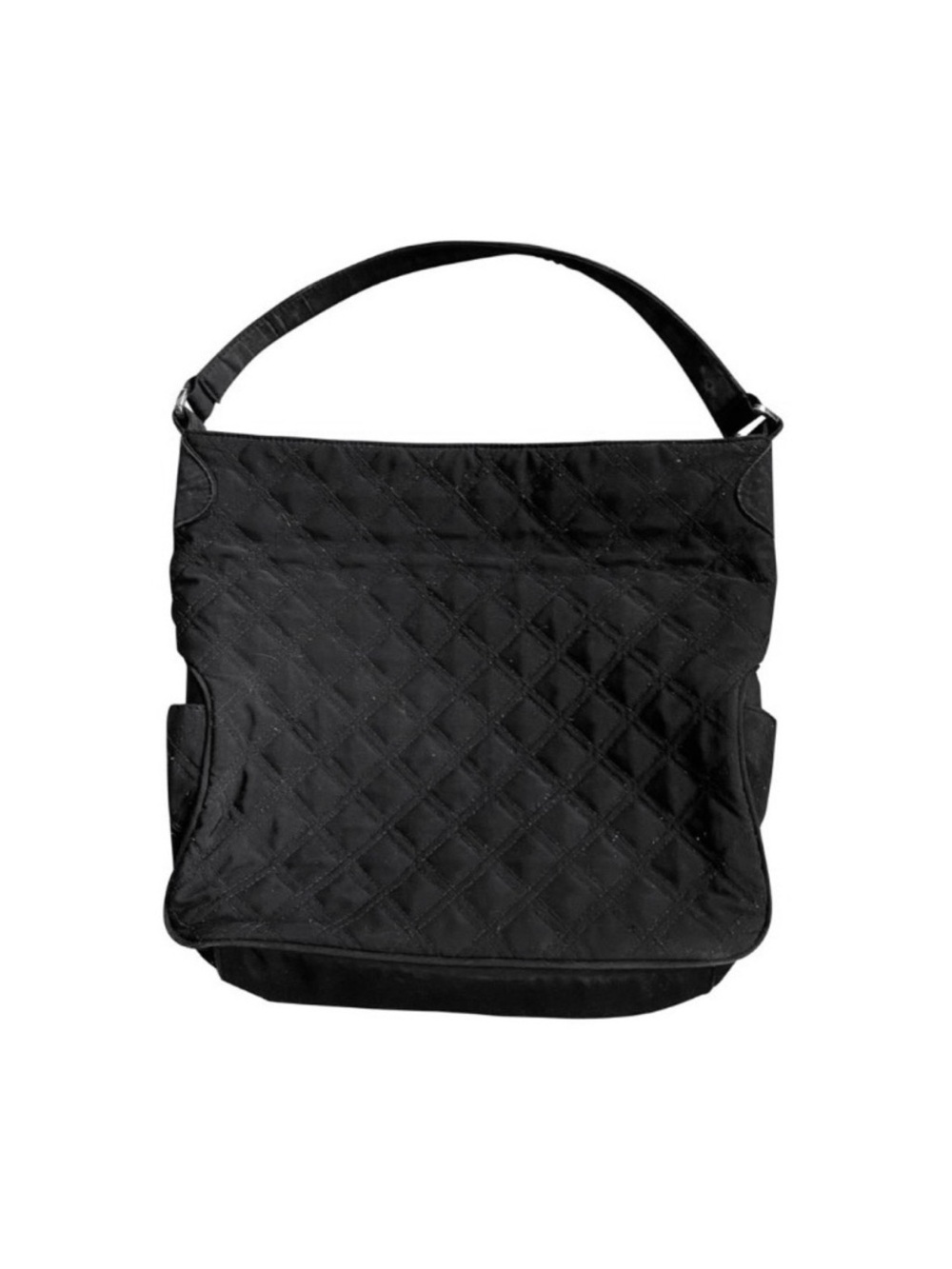 Vera Bradley Black Quilted Cotton Shoulder Hobo Slouchy Shoulder Bag